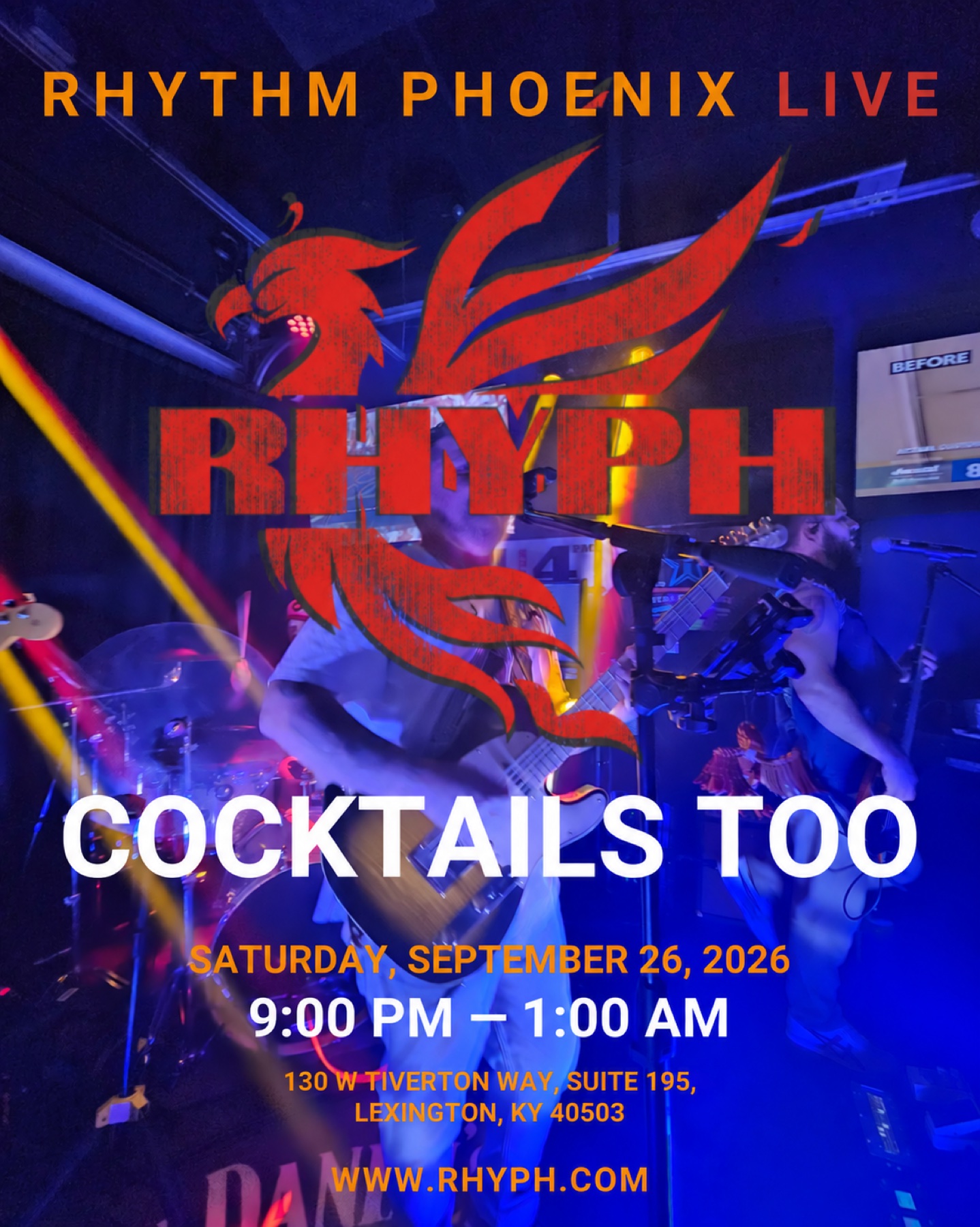 Rhythm Phoenix Live at Cocktails Too event poster