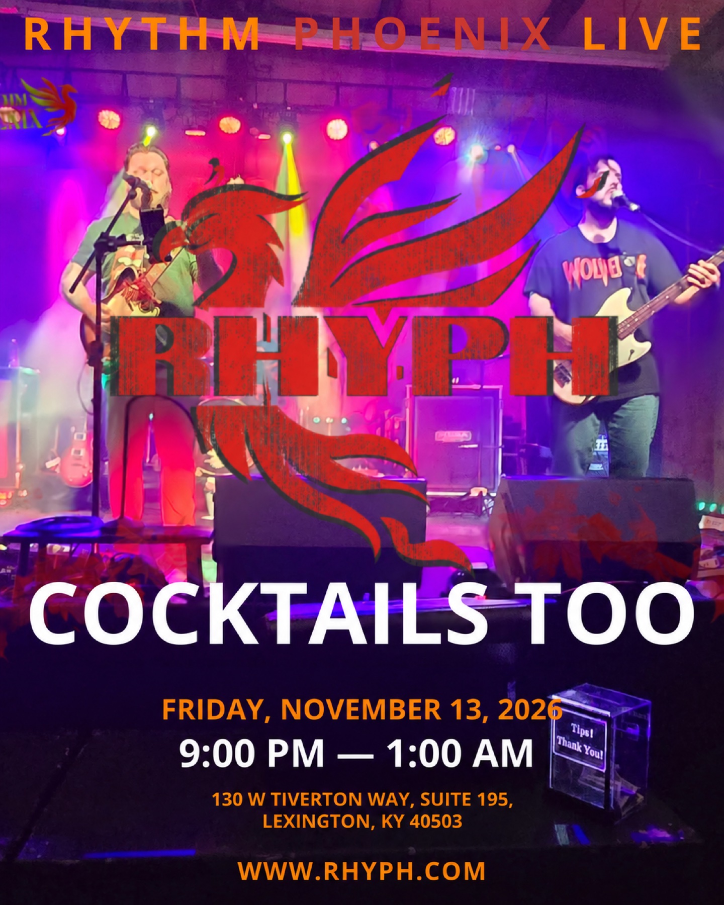 Rhythm Phoenix Live at Cocktails Too event poster