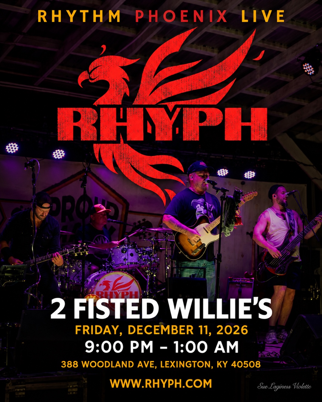 Rhythm Phoenix Live at 2 Fisted Willie’s event poster
