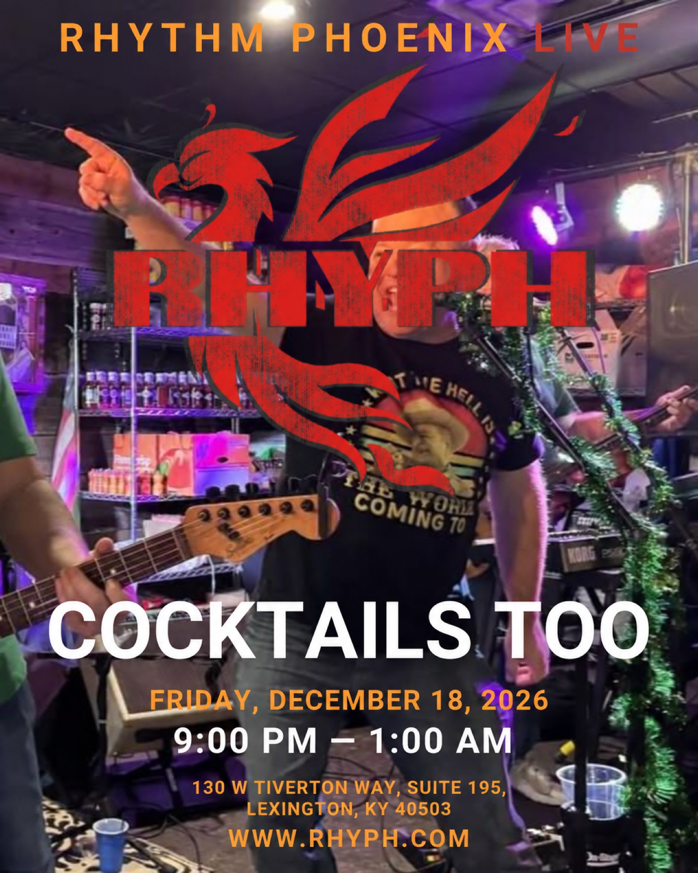 Rhythm Phoenix Live at Cocktails Too event poster